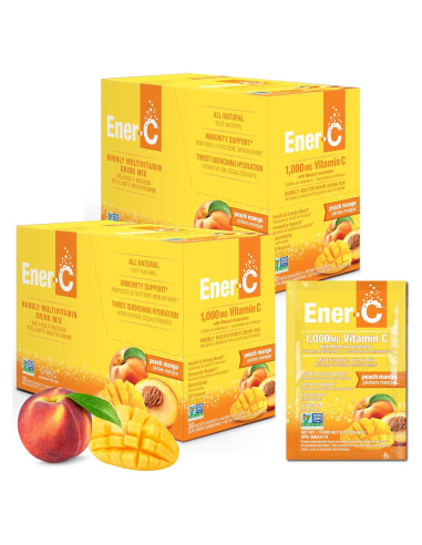 Mezcla de Bebida Multivitamínica Ener-C Durazno Mango 60 Paquetes