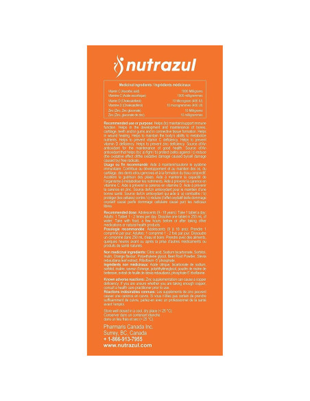 Tabletas Efervescentes Nutrazul Inmunidad 1000 mg Naranja 20's Tabletas Efervescentes Nutrazul Inmunidad 1000 mg Naranja 20's