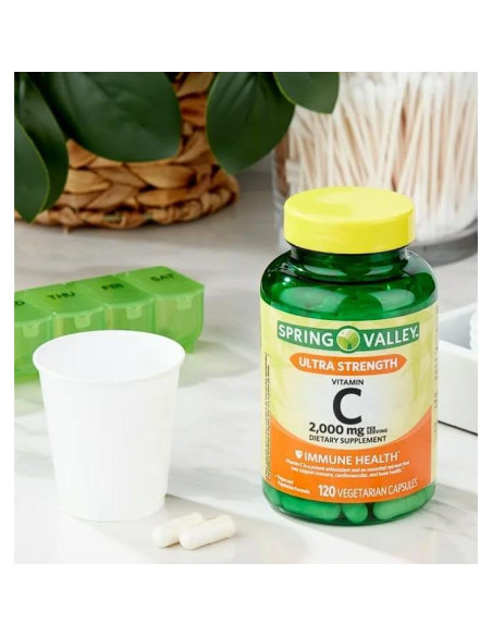 Cápsulas de Vitamina C Ultra Fuerte Spring Valley 2000 mg 120 Unidades Cápsulas de Vitamina C Ultra Fuerte Spring Valley 2000 mg 120 Unidades