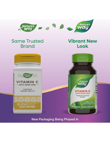 Vitamina C Nature's Way con Rosa Mosqueta 1000 mg 100 Cápsulas