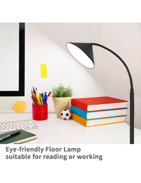 Lámpara de Pie LED Mukuxin 18W 1800LM Regulable 193cm Negra Lámpara de Pie LED Mukuxin 18W 1800LM Regulable 193cm Negra