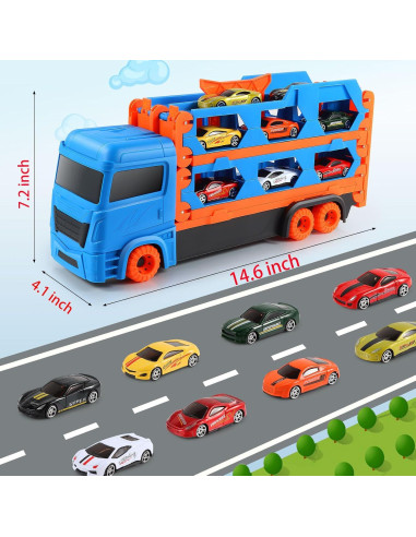 Camión Transportador HSEONEJIA 9 en 1 con Pista 162 cm