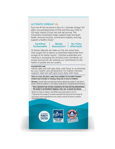Omega-D3 Ultimate Nordic Naturals 90 Gelatinas Blandas 1280 mg
