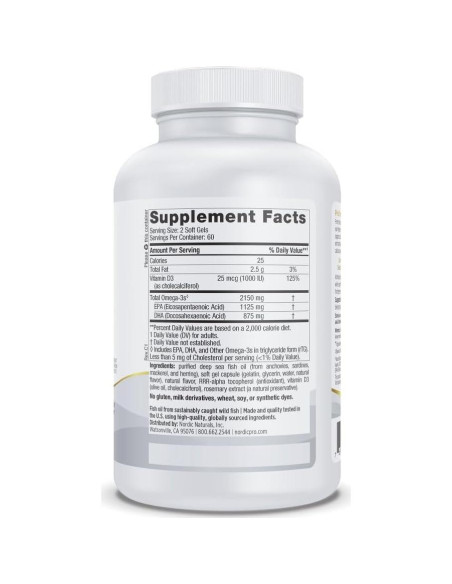 Nordic Naturals ProOmega 2000-D 120 Geles Blandos Limón 2150 mg Omega-3 Nordic Naturals ProOmega 2000-D 120 Geles Blandos Limón 2150 mg Omega-3