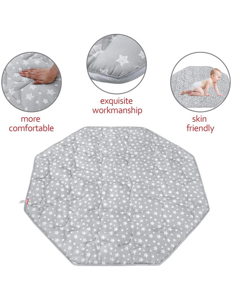 Alfombra de Parque Octagonal Hiccapop XL Gris 8 Paneles Alfombra de Parque Octagonal Hiccapop XL Gris 8 Paneles