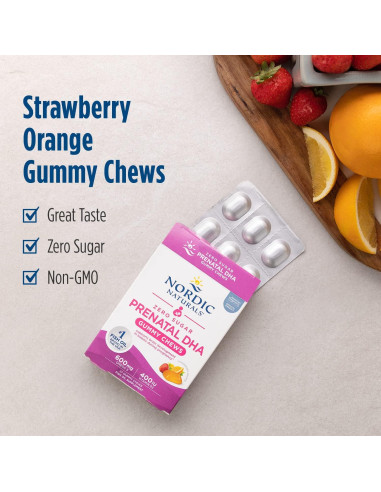 Gomitas Prenatales Sin Azúcar Nordic Naturals 27 Unidades DHA