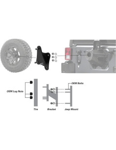 Soporte de llanta de repuesto Extreme Max 5001.5797 para Jeep JK 2