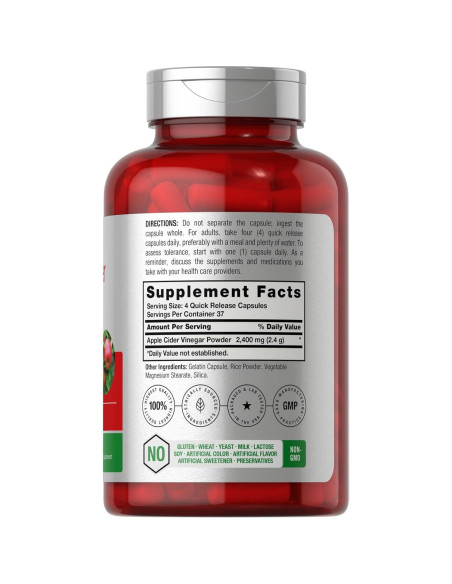 Cápsulas de Vinagre de Sidra de Manzana Horbach 2400mg 150 Unidades Cápsulas de Vinagre de Sidra de Manzana Horbach 2400mg 150 Unidades