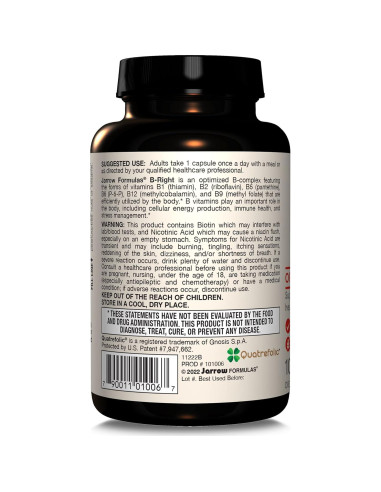 Suplemento Complejo B Jarrow Formulas B-Right 100 Cápsulas