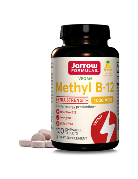 Suplemento Dietético Jarrow Formulas Methyl B-12 1000 mcg 100 Tabletas Masticables Sabor Limón Suplemento Dietético Jarrow Formulas Methyl B-12 1000 mcg 100 Tabletas Masticables Sabor Limón