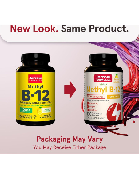 Suplemento Dietético Jarrow Formulas Methyl B-12 1000 mcg 100 Tabletas Masticables Sabor Limón Suplemento Dietético Jarrow Formulas Methyl B-12 1000 mcg 100 Tabletas Masticables Sabor Limón
