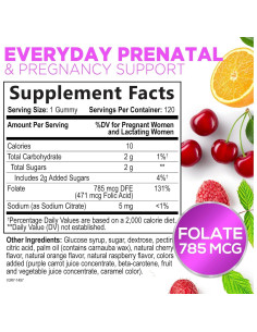 Gomitas de Ácido Fólico Nature's Nutrition 785 mcg - 120 Unidades 2