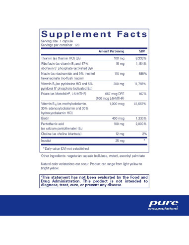 Complejo B6 Pure Encapsulations - 120 Cápsulas - Salud Cerebral