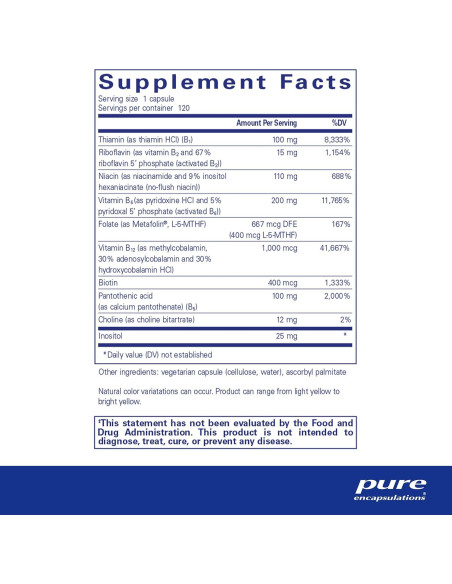 Complejo B6 Pure Encapsulations - 120 Cápsulas - Salud Cerebral Complejo B6 Pure Encapsulations - 120 Cápsulas - Salud Cerebral