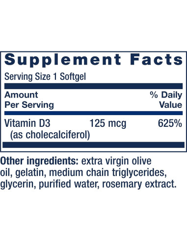 Suplemento Methylcobalamina B12 1mg y Vitamina D3 125mcg Life Extension - 60 Cápsulas