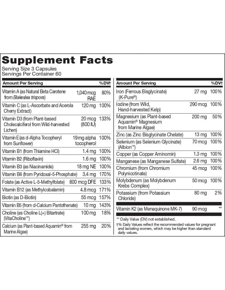Multivitamina Prenatal NATURELO 180 cápsulas Vegana DHA Multivitamina Prenatal NATURELO 180 cápsulas Vegana DHA