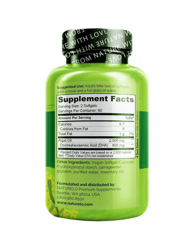Multivitamina Prenatal NATURELO 180 cápsulas Vegana DHA