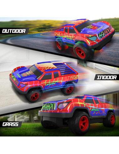 Coche RC MIXSHAKE Rojo para Niños 3 a 7 Años con Luz