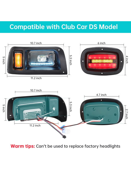 Kit de Luz Deluxe 10L0L para Carrito de Golf Club Car DS Kit de Luz Deluxe 10L0L para Carrito de Golf Club Car DS