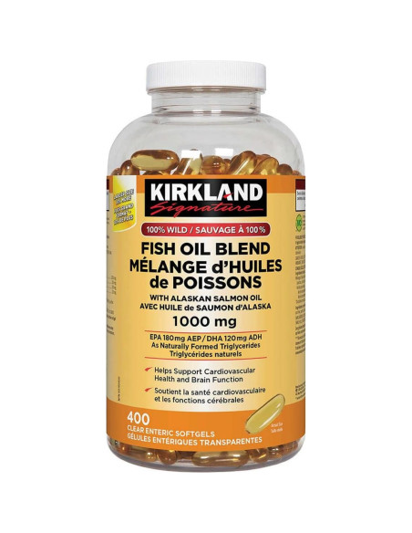 Aceite de Pescado Salvaje Kirkland 1000mg 400 Cápsulas Blandas Aceite de Pescado Salvaje Kirkland 1000mg 400 Cápsulas Blandas