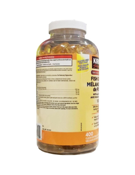 Aceite de Pescado Salvaje Kirkland 1000mg 400 Cápsulas Blandas Aceite de Pescado Salvaje Kirkland 1000mg 400 Cápsulas Blandas
