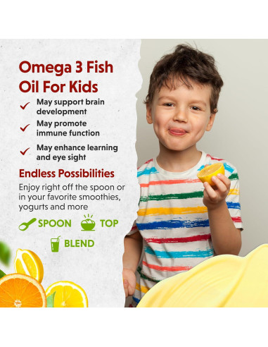 Suplemento Líquido Omega 3 Barlean's para Niños 236.6 ml