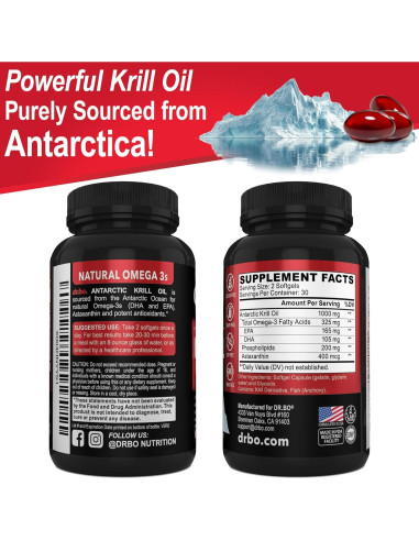 Aceite de Krill Omega 3 500mg DR. BO - 60 Cápsulas Blandas