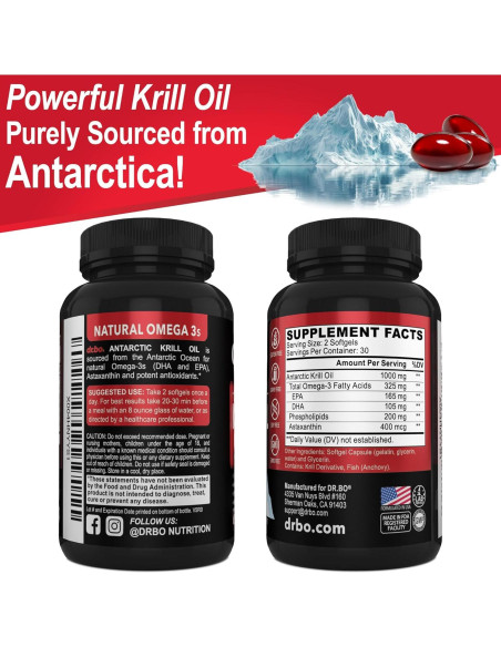 Aceite de Krill Omega 3 500mg DR. BO - 60 Cápsulas Blandas Aceite de Krill Omega 3 500mg DR. BO - 60 Cápsulas Blandas