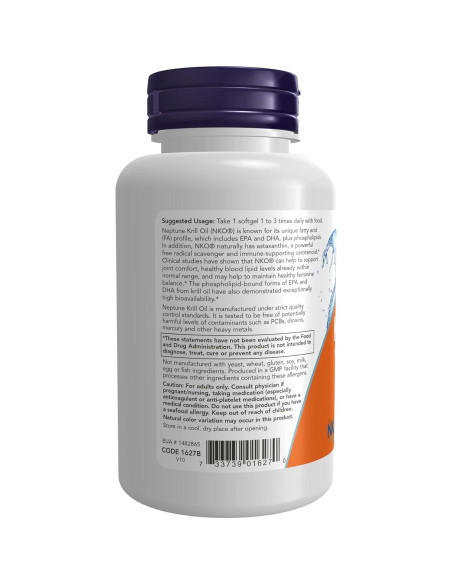 Now Foods Aceite de Krill Neptune 1000 mg Doble Paquete 60 Gelatinas Now Foods Aceite de Krill Neptune 1000 mg Doble Paquete 60 Gelatinas