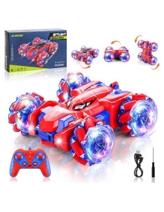 Coche RC Spider 4WD Rojo 360 Acrobacias LED