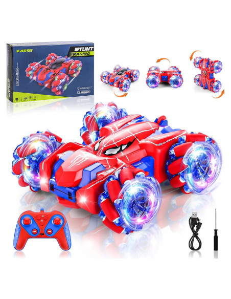 Coche RC Spider 4WD Rojo 360 Acrobacias LED Coche RC Spider 4WD Rojo 360 Acrobacias LED