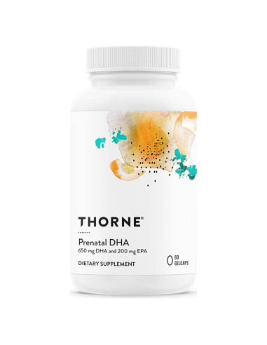 Suplemento Prenatal DHA Thorne - 650 mg DHA y 200 mg EPA - 60 Cápsulas