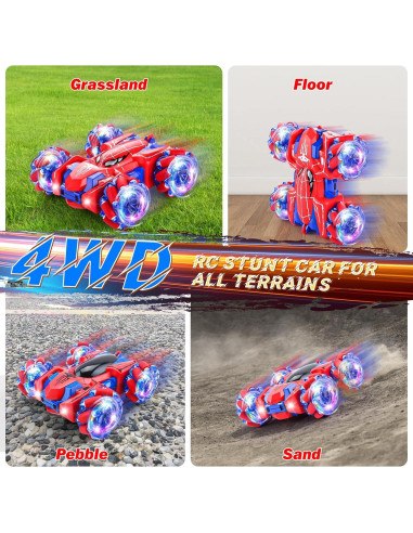 Coche RC Spider 4WD Rojo 360 Acrobacias LED