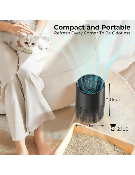 Purificador de Aire AYAFATO H13 HEPA 69 m Luz UV-C Purificador de Aire AYAFATO H13 HEPA 69 m Luz UV-C