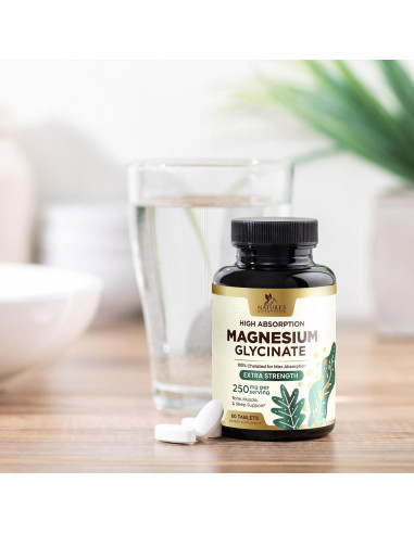 Glicinato de Magnesio Nature's Nutrition 250 mg 60 Tabletas Veganas