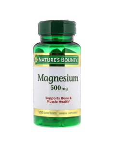 Suplemento de Magnesio Nature's Bounty 500 mg 100 Tabletas