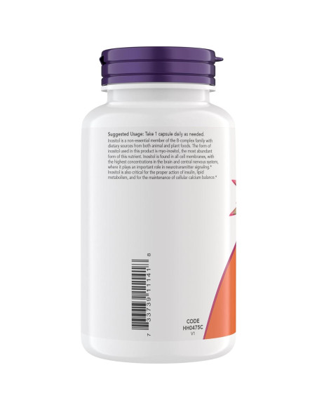 Now Foods Inositol 500 mg Myo Inositol 200 Cápsulas Veganas Now Foods Inositol 500 mg Myo Inositol 200 Cápsulas Veganas