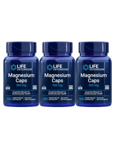 Suplemento de Magnesio Life Extension 500 mg 300 Cápsulas Vegetarianas