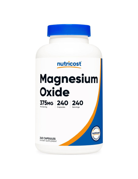 Óxido de Magnesio Nutricost 375mg 240 Cápsulas Sin Gluten Óxido de Magnesio Nutricost 375mg 240 Cápsulas Sin Gluten