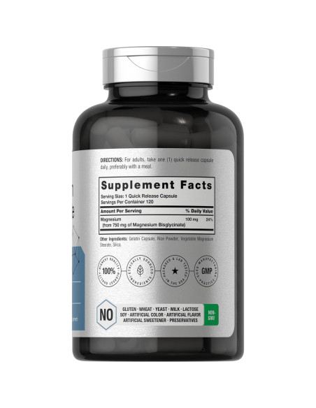 Bisglicinato de Magnesio Horbach 750mg 120 Cápsulas Sin Gluten Bisglicinato de Magnesio Horbach 750mg 120 Cápsulas Sin Gluten