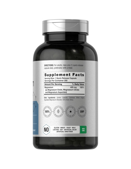 Complejo de Magnesio Triple Horbaach 420 mg 250 Cápsulas Sin OGM Complejo de Magnesio Triple Horbaach 420 mg 250 Cápsulas Sin OGM