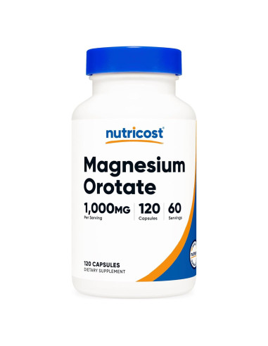 Cápsulas de Orotato de Magnesio Nutricost 1000mg 120 Caps