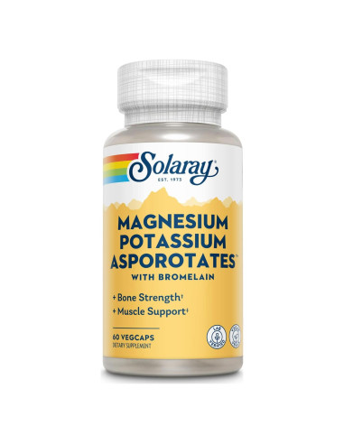 Suplemento Solaray Magnesio y Potasio 60 VegCaps - Salud Muscular