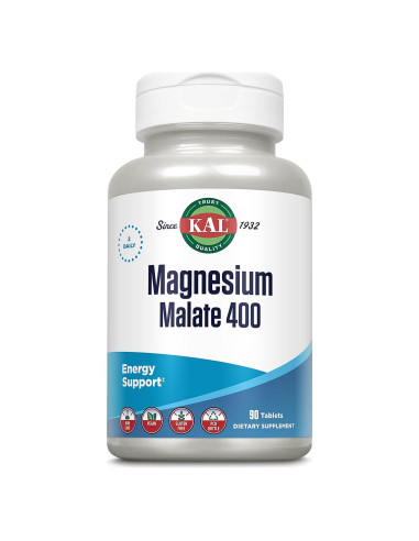 KAL Malato de Magnesio 400mg - Suplemento Vegano 90 Tabletas