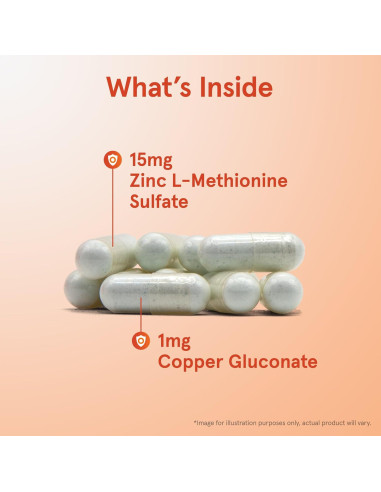 Suplemento de Zinc y Cobre Jarrow Formulas 15 mg - 100 Cápsulas Veganas