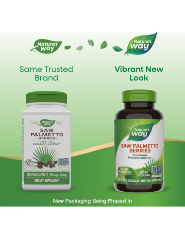 Berries de Saw Palmetto Nature's Way 180 Cápsulas Veganas
