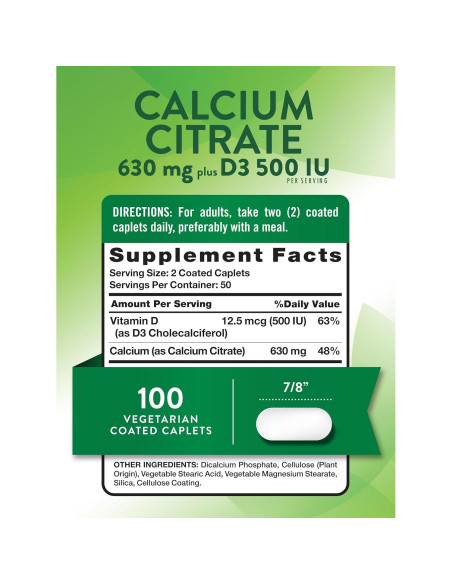 Calcio Citrato con Vitamina D3 Nature's Truth 100 Tabletas Calcio Citrato con Vitamina D3 Nature's Truth 100 Tabletas