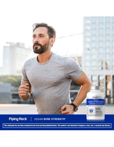 Suplemento Óseo Piping Rock 250 Tabletas Veganas con Calcio