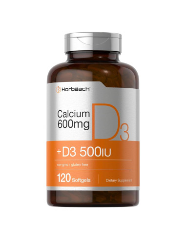 Suplemento de Calcio Horbach 600 mg + Vitamina D3 120 Gelatinas