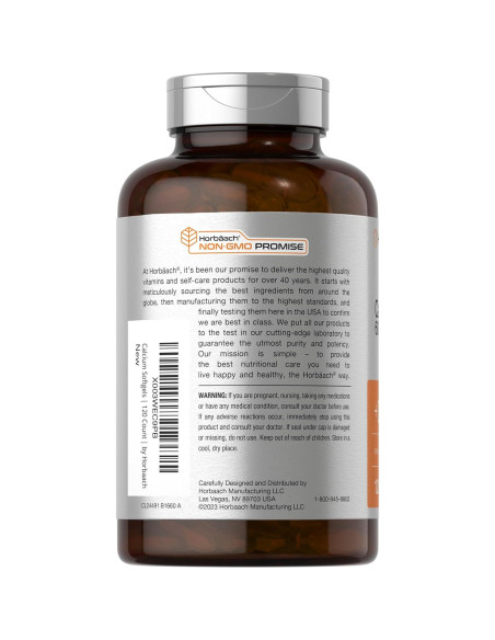 Suplemento de Calcio Horbach 600 mg + Vitamina D3 120 Gelatinas Suplemento de Calcio Horbach 600 mg + Vitamina D3 120 Gelatinas